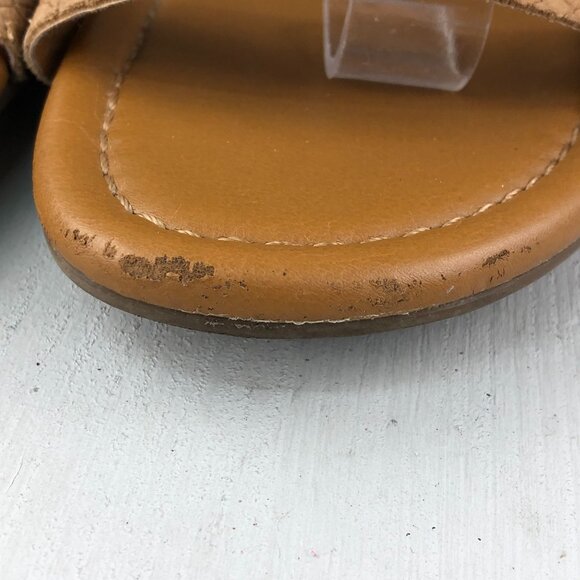 Franco Sarto Women's Size 7.5** Tan Leather Snake Embossed Flats Sandals - Picture 4 of 13
